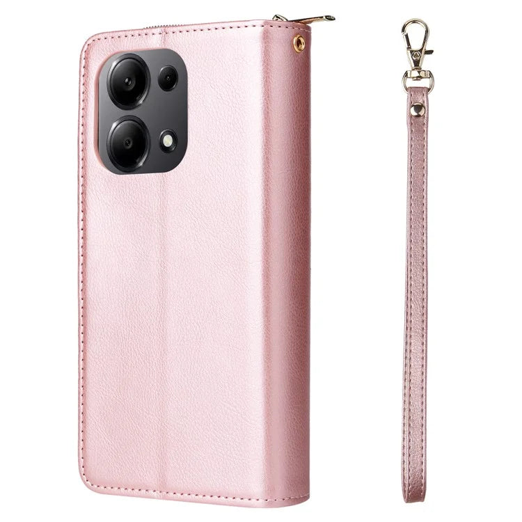 For Xiaomi Redmi Note 13 Pro 4G / Poco M6 Pro 4G Leather Case Zipper Wallet Phone Cover