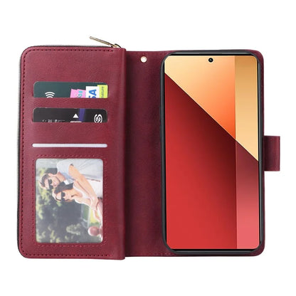 For Xiaomi Redmi Note 13 Pro 4G / Poco M6 Pro 4G Leather Case Zipper Wallet Phone Cover