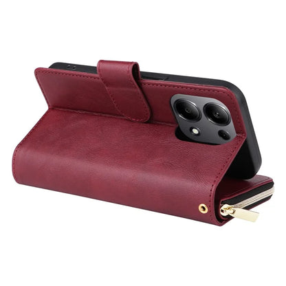 For Xiaomi Redmi Note 13 Pro 4G / Poco M6 Pro 4G Leather Case Zipper Wallet Phone Cover