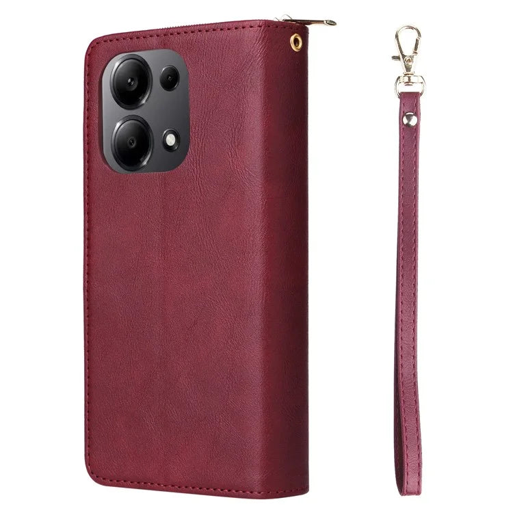 For Xiaomi Redmi Note 13 Pro 4G / Poco M6 Pro 4G Leather Case Zipper Wallet Phone Cover
