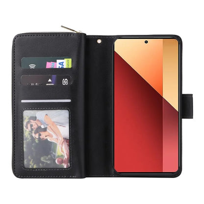 For Xiaomi Redmi Note 13 Pro 4G / Poco M6 Pro 4G Leather Case Zipper Wallet Phone Cover