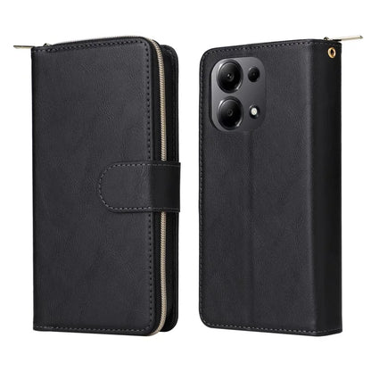 For Xiaomi Redmi Note 13 Pro 4G / Poco M6 Pro 4G Leather Case Zipper Wallet Phone Cover