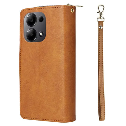 For Xiaomi Redmi Note 13 Pro 4G / Poco M6 Pro 4G Leather Case Zipper Wallet Phone Cover