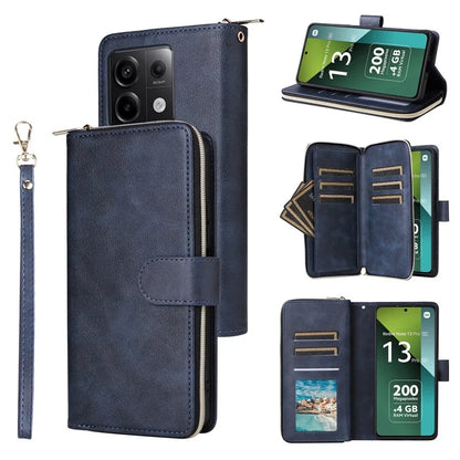 For Xiaomi Redmi Note 13 Pro 5G / Poco X6 5G Case Zipper Pocket Leather Stand Phone Cover