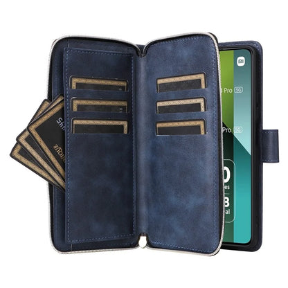 For Xiaomi Redmi Note 13 Pro 5G / Poco X6 5G Case Zipper Pocket Leather Stand Phone Cover