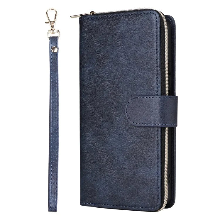 For Xiaomi Redmi Note 13 Pro 5G / Poco X6 5G Case Zipper Pocket Leather Stand Phone Cover