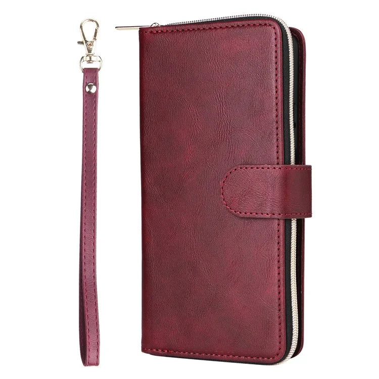 For Xiaomi Redmi Note 13 Pro 5G / Poco X6 5G Case Zipper Pocket Leather Stand Phone Cover