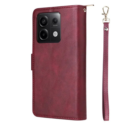 For Xiaomi Redmi Note 13 Pro 5G / Poco X6 5G Case Zipper Pocket Leather Stand Phone Cover