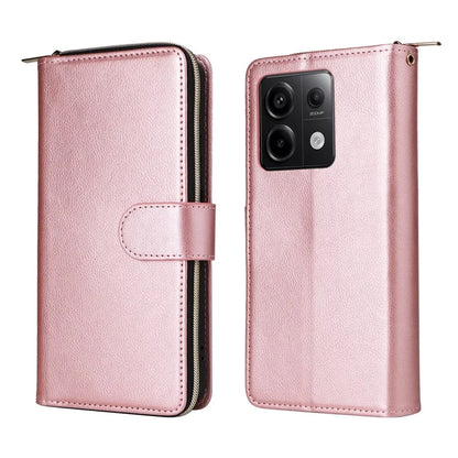 For Xiaomi Redmi Note 13 Pro 5G / Poco X6 5G Case Zipper Pocket Leather Stand Phone Cover