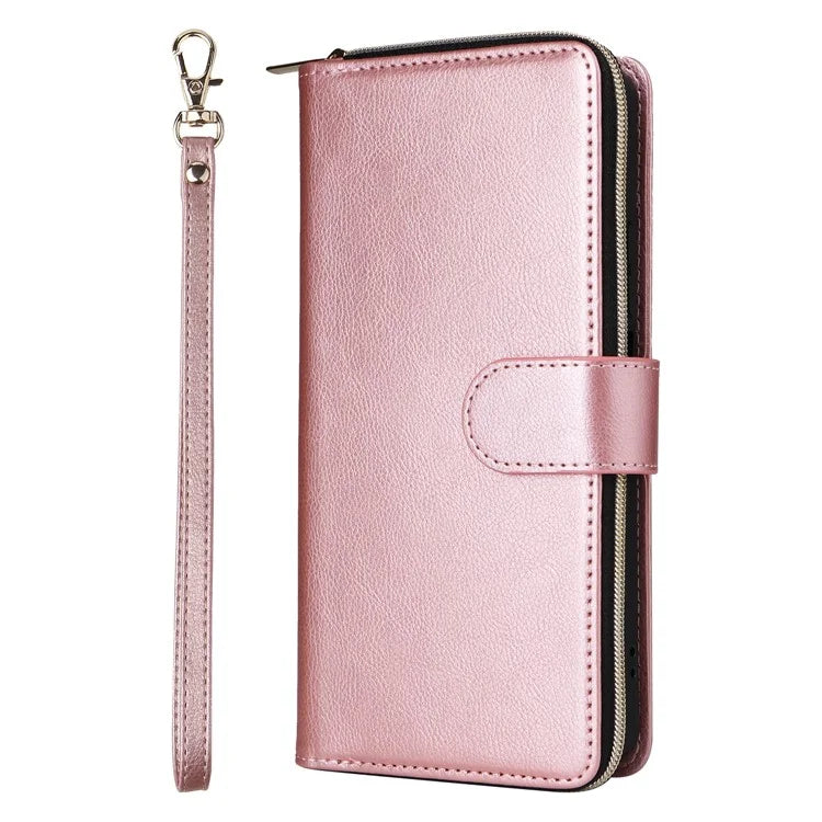 For Xiaomi Redmi Note 13 Pro 5G / Poco X6 5G Case Zipper Pocket Leather Stand Phone Cover