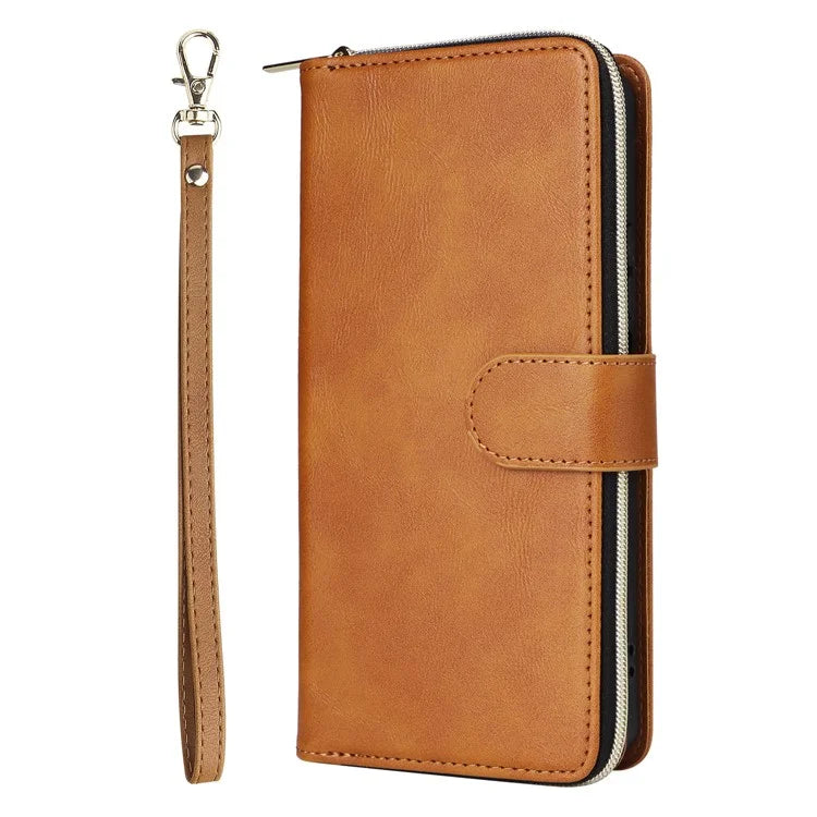 For Xiaomi Redmi Note 13 Pro 5G / Poco X6 5G Case Zipper Pocket Leather Stand Phone Cover