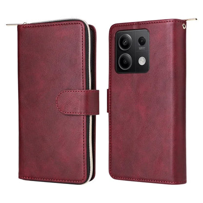 For Xiaomi Redmi Note 13 5G Case with Strap Zipper Wallet PU Leather Phone Cover