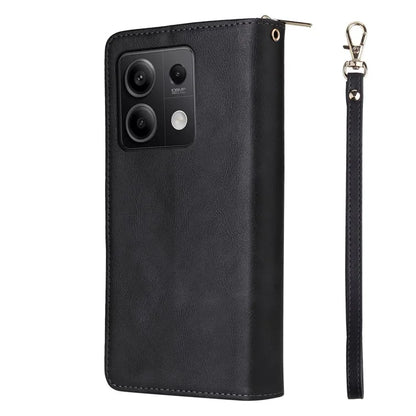For Xiaomi Redmi Note 13 5G Case with Strap Zipper Wallet PU Leather Phone Cover