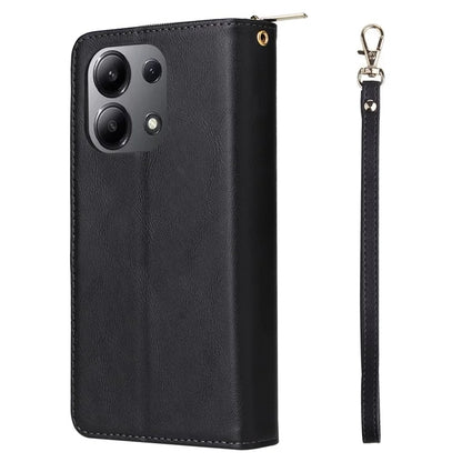 For Xiaomi Redmi Note 13 4G Case Zipper Leather Phone Cover with Stand Card Slots
