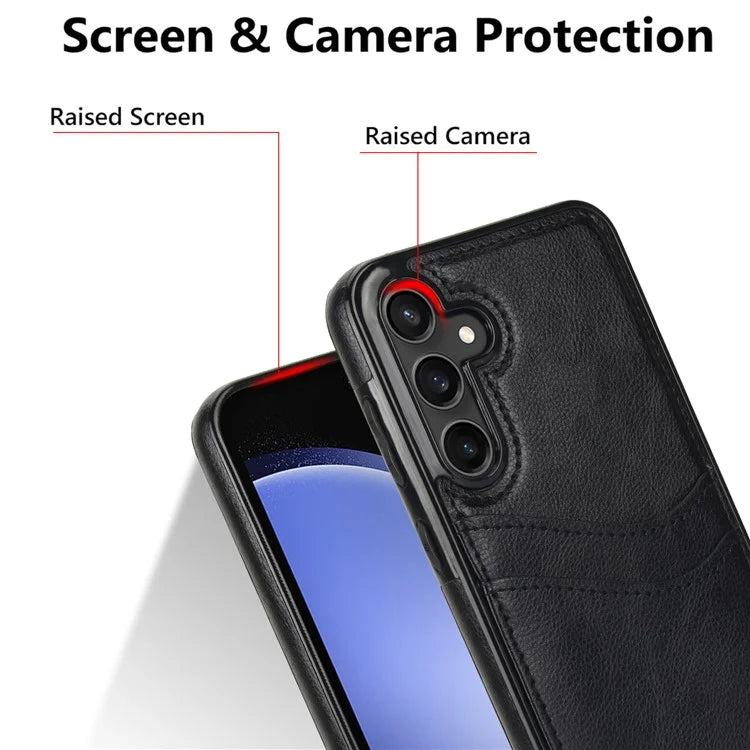 For Samsung Galaxy S23 FE Card Slot Design Phone Case Shockproof PU+TPU Phone Cover