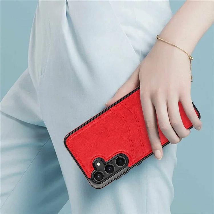 For Samsung Galaxy S23 FE Card Slot Design Phone Case Shockproof PU+TPU Phone Cover