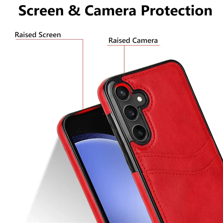 For Samsung Galaxy S23 FE Card Slot Design Phone Case Shockproof PU+TPU Phone Cover
