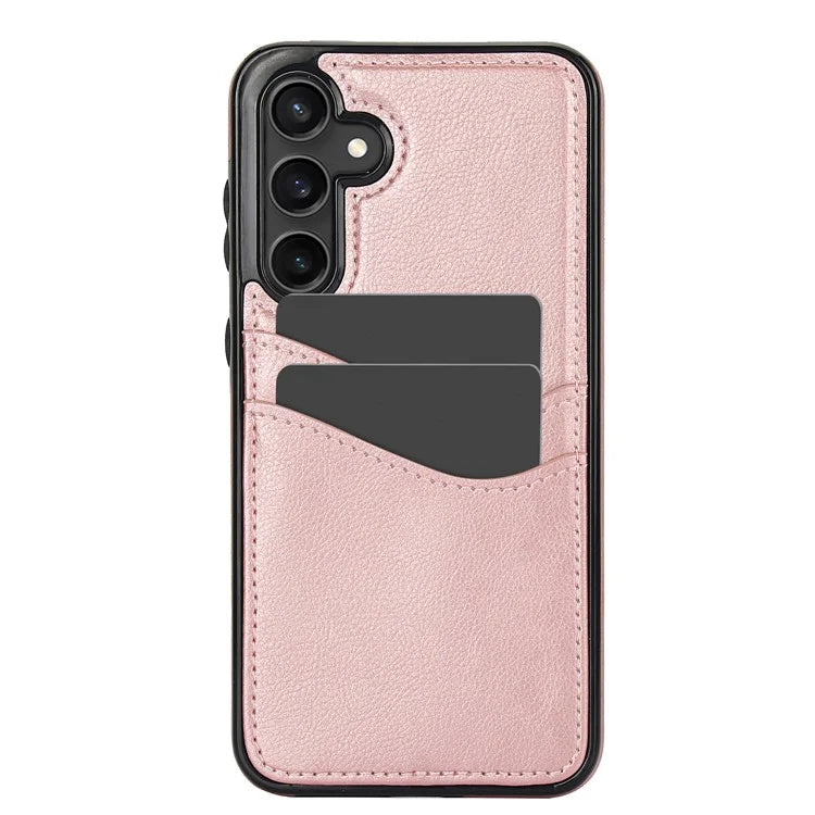 For Samsung Galaxy S23 FE Card Slot Design Phone Case Shockproof PU+TPU Phone Cover