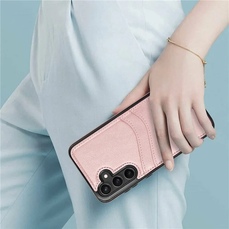 For Samsung Galaxy S23 FE Card Slot Design Phone Case Shockproof PU+TPU Phone Cover