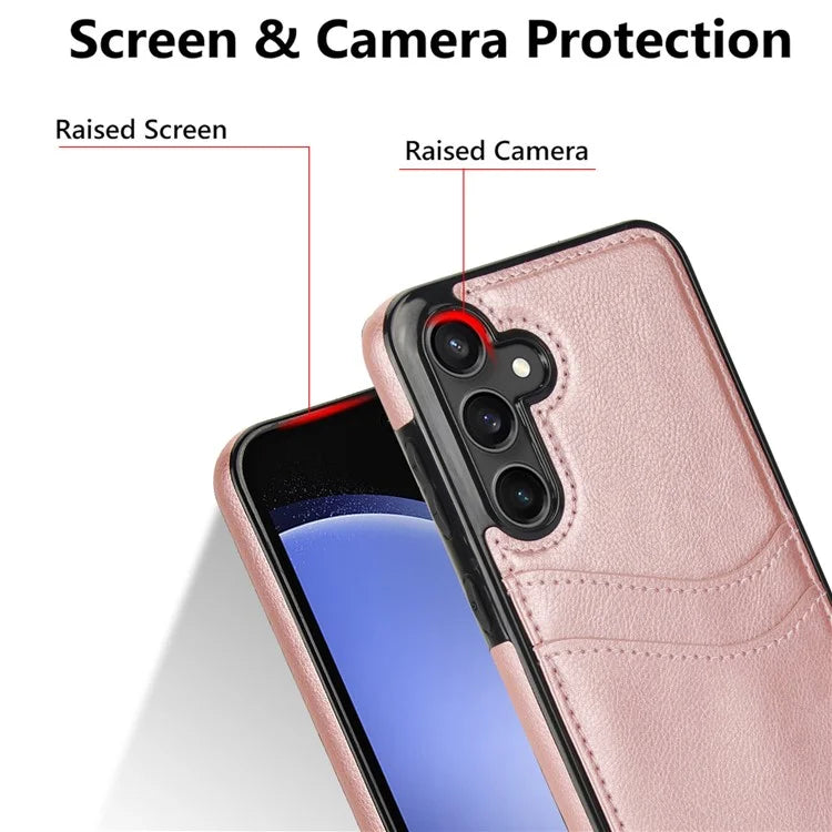 For Samsung Galaxy S23 FE Card Slot Design Phone Case Shockproof PU+TPU Phone Cover