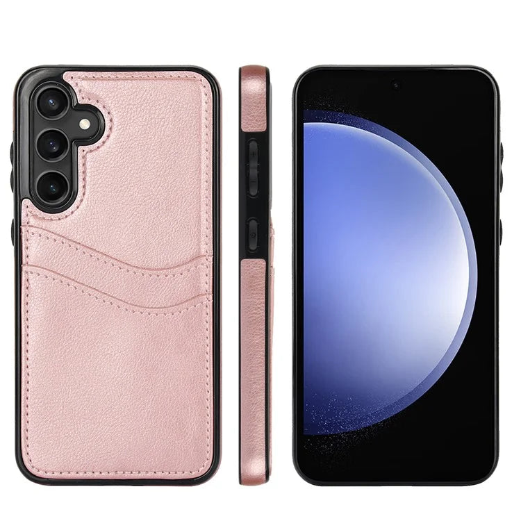 For Samsung Galaxy S23 FE Card Slot Design Phone Case Shockproof PU+TPU Phone Cover
