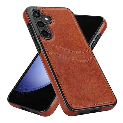 For Samsung Galaxy S23 FE Card Slot Design Phone Case Shockproof PU+TPU Phone Cover