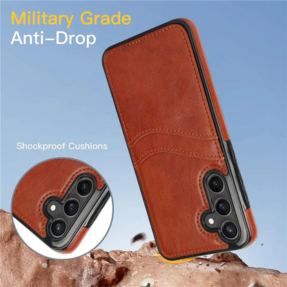 For Samsung Galaxy S23 FE Card Slot Design Phone Case Shockproof PU+TPU Phone Cover