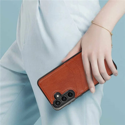 For Samsung Galaxy S23 FE Card Slot Design Phone Case Shockproof PU+TPU Phone Cover