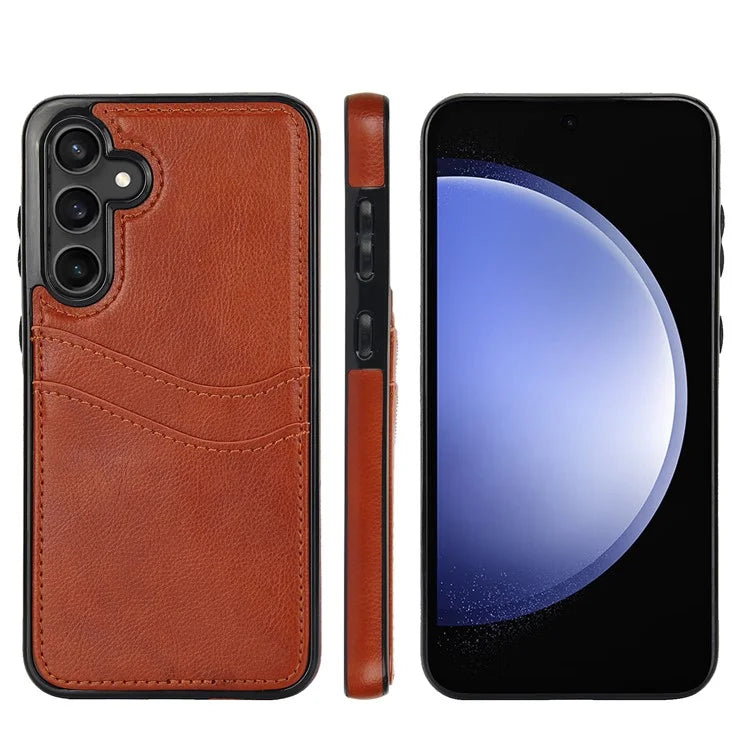 For Samsung Galaxy S23 FE Card Slot Design Phone Case Shockproof PU+TPU Phone Cover