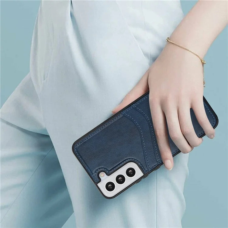 For Samsung Galaxy S22+ 5G Multifunction Phone Shell Card Slot PU+TPU Mobile Phone Case