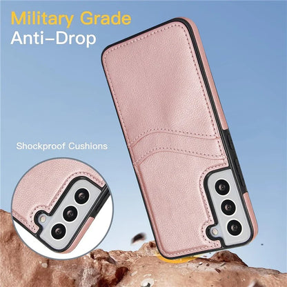 For Samsung Galaxy S22+ 5G Multifunction Phone Shell Card Slot PU+TPU Mobile Phone Case