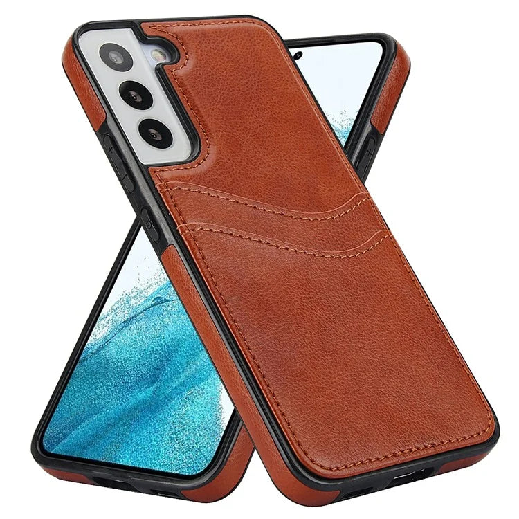 For Samsung Galaxy S22 5G Cases Cell Phone Cover Anti-Scratch PU+TPU Phone Shell with Card Slot