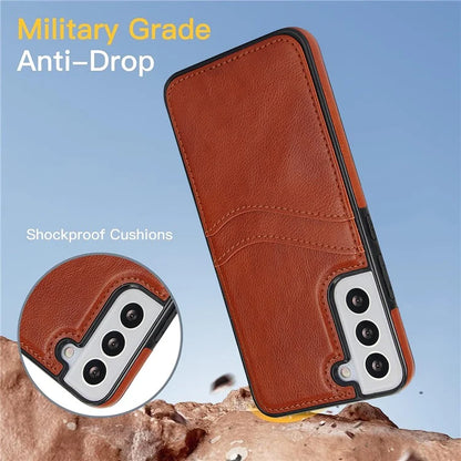 For Samsung Galaxy S22 5G Cases Cell Phone Cover Anti-Scratch PU+TPU Phone Shell with Card Slot