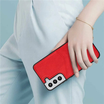 For Samsung Galaxy S22 5G Cases Cell Phone Cover Anti-Scratch PU+TPU Phone Shell with Card Slot