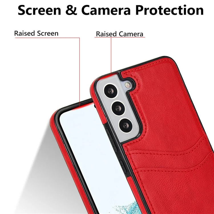 For Samsung Galaxy S22 5G Cases Cell Phone Cover Anti-Scratch PU+TPU Phone Shell with Card Slot
