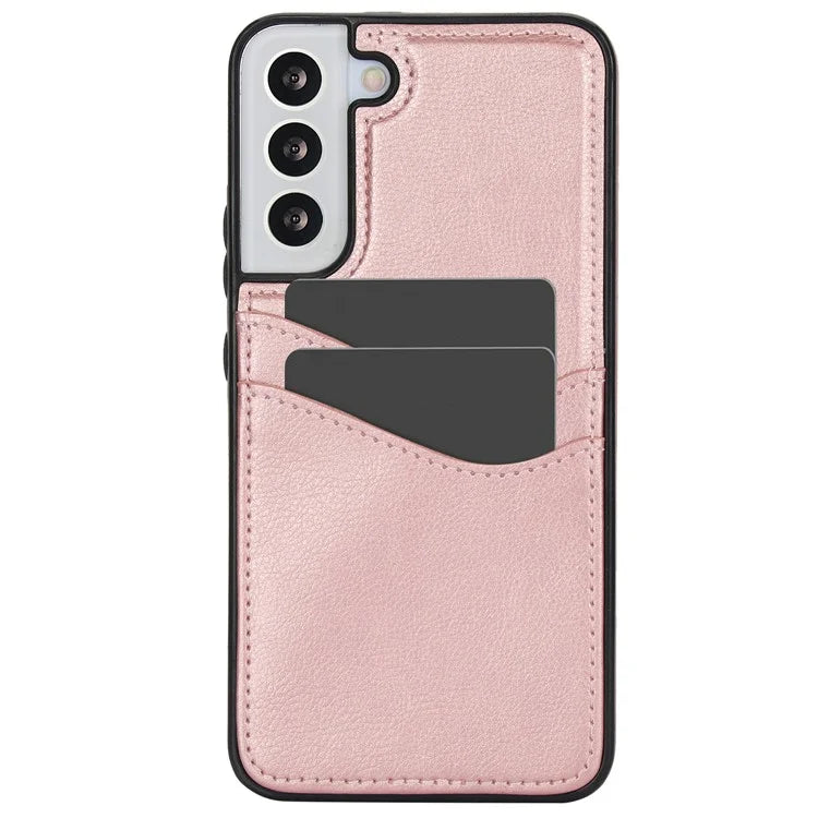 For Samsung Galaxy S22 5G Cases Cell Phone Cover Anti-Scratch PU+TPU Phone Shell with Card Slot