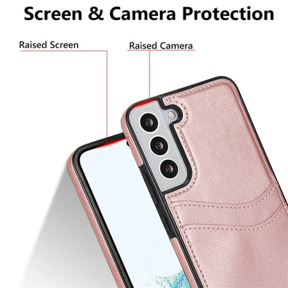 For Samsung Galaxy S22 5G Cases Cell Phone Cover Anti-Scratch PU+TPU Phone Shell with Card Slot
