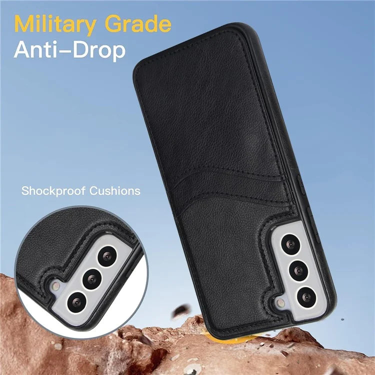 For Samsung Galaxy S22 5G Cases Cell Phone Cover Anti-Scratch PU+TPU Phone Shell with Card Slot