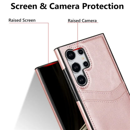 For Samsung Galaxy S24 Ultra Phone Protector Card Slot Scratch-Resistant PU+TPU Phone Case