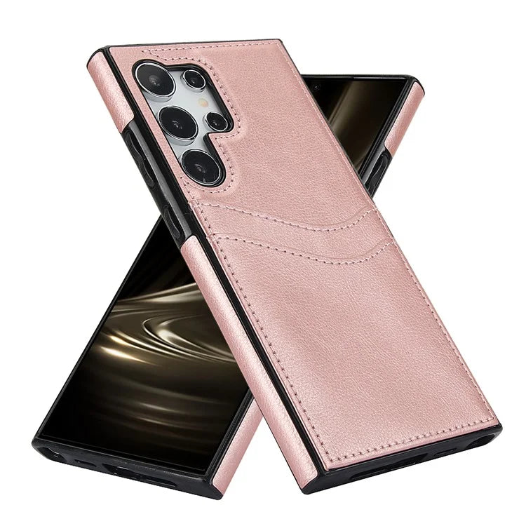 For Samsung Galaxy S24 Ultra Phone Protector Card Slot Scratch-Resistant PU+TPU Phone Case