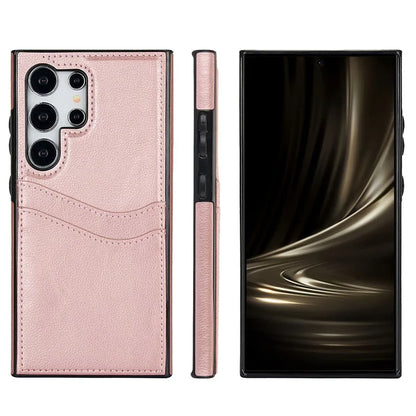 For Samsung Galaxy S24 Ultra Phone Protector Card Slot Scratch-Resistant PU+TPU Phone Case