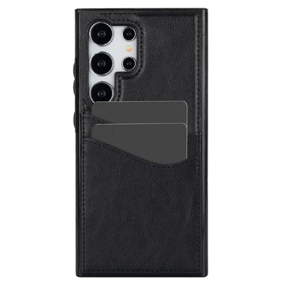 For Samsung Galaxy S24 Ultra Phone Protector Card Slot Scratch-Resistant PU+TPU Phone Case