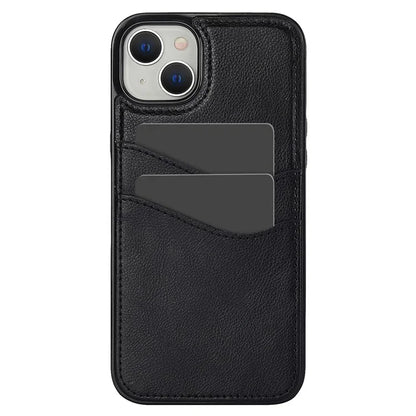 For iPhone 13 mini Case Scratch-Resistant PU+TPU Phone Shell with Card Holder