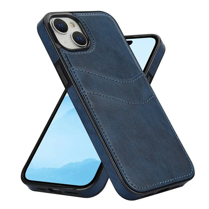 For iPhone 13 mini Case Scratch-Resistant PU+TPU Phone Shell with Card Holder