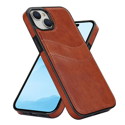 For iPhone 13 mini Case Scratch-Resistant PU+TPU Phone Shell with Card Holder
