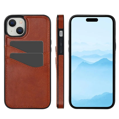 For iPhone 13 mini Case Scratch-Resistant PU+TPU Phone Shell with Card Holder