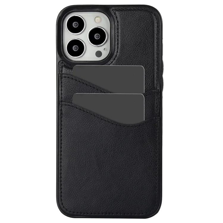 For iPhone 12 / 12 Pro Case Card Holder PU+TPU Phone Shell