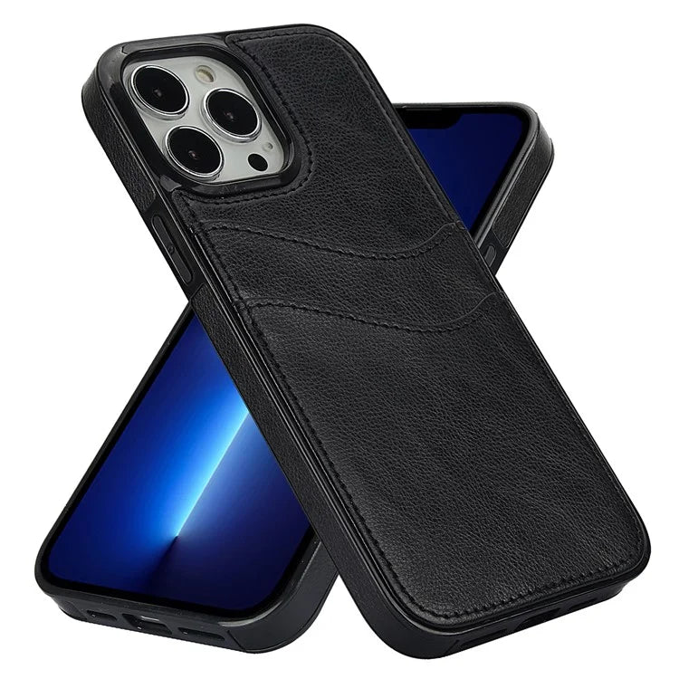 For iPhone 12 / 12 Pro Case Card Holder PU+TPU Phone Shell