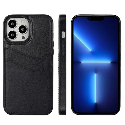 For iPhone 12 / 12 Pro Case Card Holder PU+TPU Phone Shell