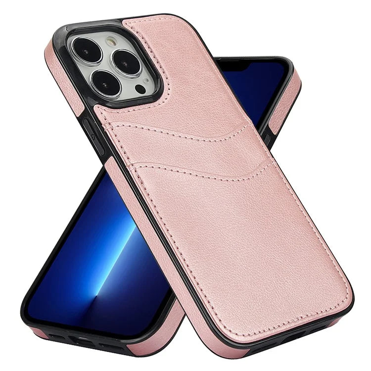 For iPhone 12 / 12 Pro Case Card Holder PU+TPU Phone Shell